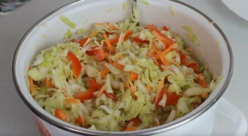 Капуста быстрого приготовления с уксусом и маслом и морковью и. Маринованная капуста быстрого приготовления с болгарским перцем