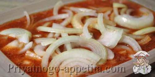 Скумбрия в томате по-корейски. 