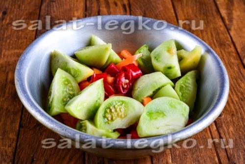 Салат из зелёных помидор по-корейски. Салат из зеленых помидор по-корейски