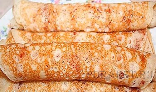 Рецепт заварных блинов на кефире с кипятком. Заварные блины на кефире и кипятке с дырочками