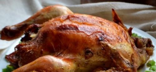 Курица в рукаве запеченная с яблоками в духовке. Пошаговый рецепт