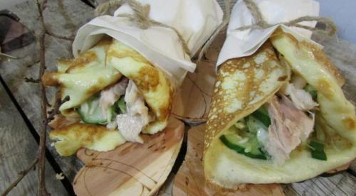 Яичные блинчики для роллов. Роллы из яичных блинчиков с курицей и салатом