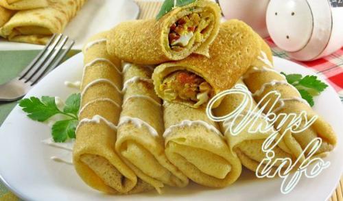 Начинка для блинов с капустой и яйцом. Блинчики с капустой и яйцом