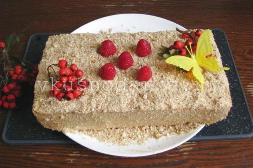 Торт из печенья и сгущенки и творога. Торт из печенья без выпечки с творогом и сгущенкой — К новогоднему столу 2019