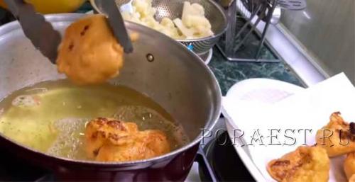 Как пожарить цветную капусту на сковороде в кляре пошаговый рецепт. Пошаговый рецепт приготовления капусты в кляре на пиве