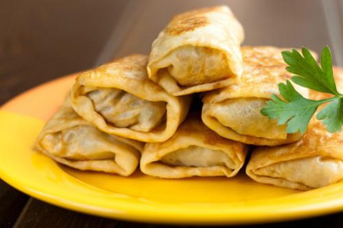 Блины с капустой и грибами. Блины, фаршированные капустой и грибами