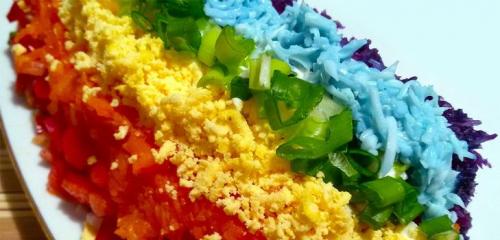 Салат радуга слоями. Салат «Радуга»: классические и необычные рецепты с фото