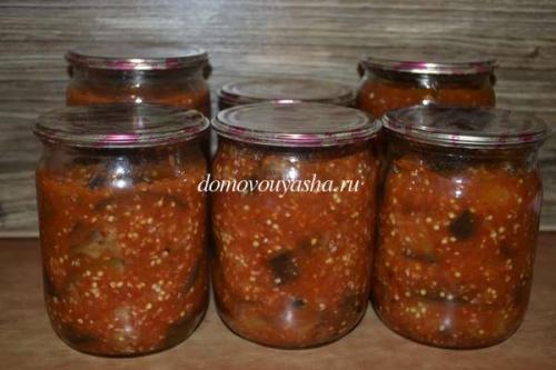 Баклажаны жареные в томате с чесноком на зиму. Баклажаны в томате с чесноком на зиму