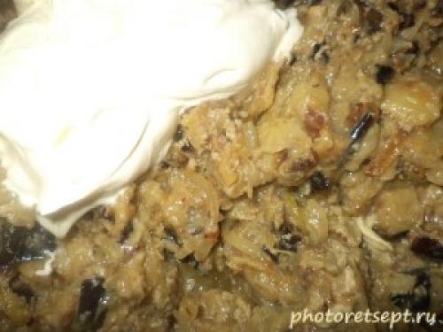 Баклажаны со сметаной жареные с чесноком.