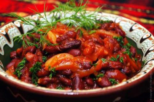 Тушеная фасоль рецепт. Ингредиенты (2 порции)