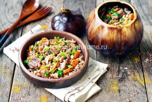 Гречка с мясом и овощами в горшочке. Гречка с мясом в горшочке