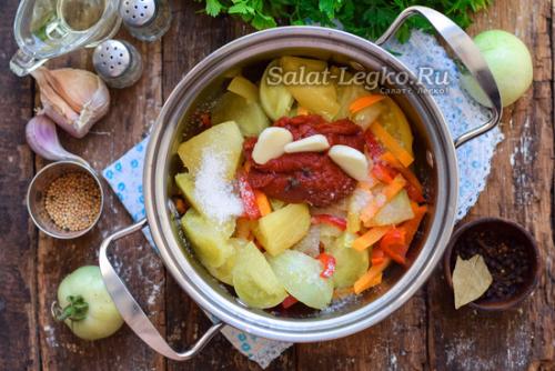 Паста из зеленых помидоров.