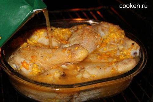 Курица в апельсиновом соке и соевом соусе. Курица в апельсиновом соке