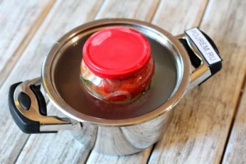 Салат на зиму слоями лук огурцы помидоры с растительным маслом. Рецепт: