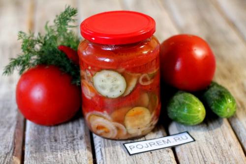 Салат на зиму слоями лук огурцы помидоры с растительным маслом. Рецепт: