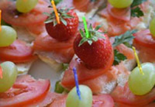 Пример меню для фуршета из расчета 800 рублей на персону