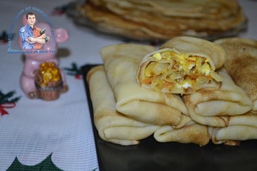 Блинчики с капустой и яйцом фаршированные — как фаршировать
