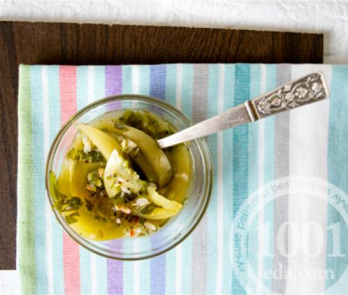 Салат из зеленых помидор быстрый. Вкусный салат из зеленых помидоров