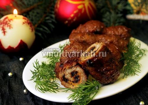 Свиные рулетики с черносливом В мультиварке. Рулетики из свинины в медово-соевом соусе в мультиварке