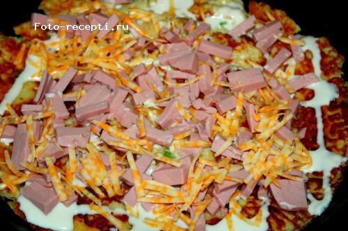 Творожное тесто для пиццы на сковороде. Вкусная "Пицца с творожной основой" на сковороде!