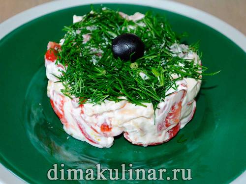 Салат с сыром и чесноком и помидорами. Простой рецепт салата с помидорами, сыром и чесноком