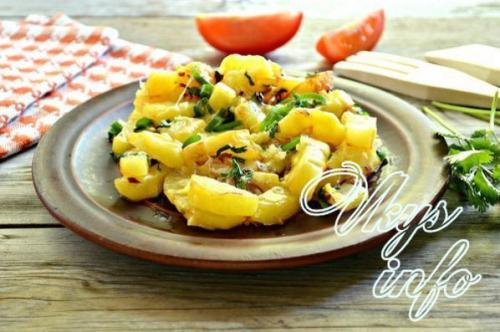 Картошка жареная с яйцом и сыром. Жареная картошка с сыром 10