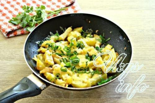 Картошка жареная с яйцом и сыром. Жареная картошка с сыром 09