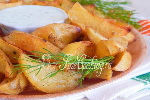 Картошка дольками в духовке. Рецепт 1, пошаговый: картофельные дольки в духовке