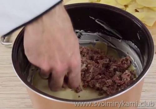 Картофельная запеканка с фаршем в мультиварке пошаговый рецепт. Как приготовить картофельную запеканку с фаршем в мультиварке по пошаговому рецепту с фото