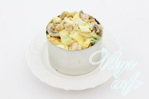 Салат с ветчиной и грибами и болгарским перцем. Описание 28