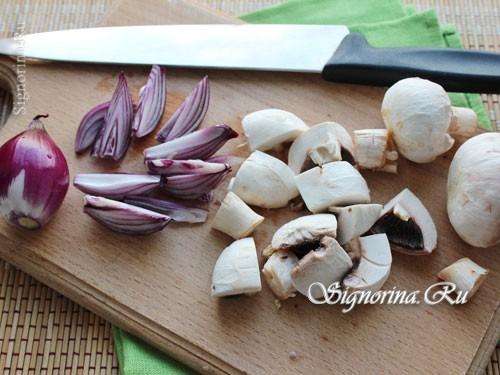 Куриная грудка с овощами и грибами. 44