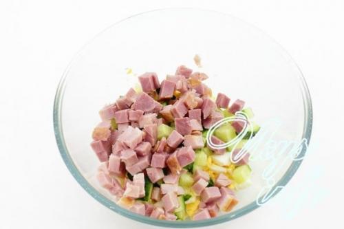 Салат с ветчиной и грибами и болгарским перцем. Описание 25