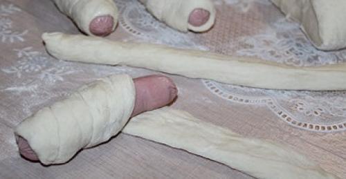 Тесто для сосисок в тесте в духовке на сметане. Сосиски в тесте быстро вкусно и очень просто на дрожжевом тесте 06 Тесто для сосисок в тесте в духовке на сметане. Сосиски в тесте быстро вкусно и очень просто на дрожжевом тесте 06