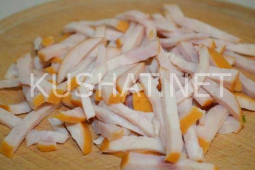 Салат с ветчиной и кукурузой и грибами. Салат с грибами, ветчиной и кукурузой. Пошаговый рецепт с фото