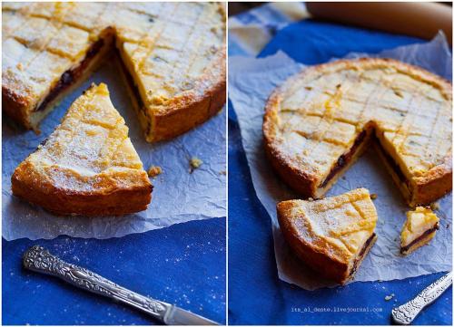 Пирог папы римского с рикоттой и вишней. Crostata di ricotta e cioccolato (кростата с сыром рикотта и шоколадом)