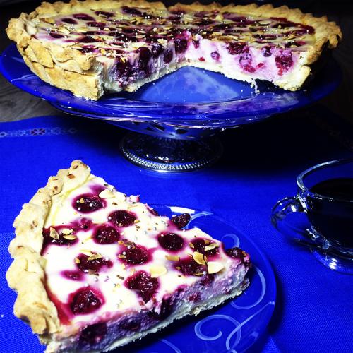 Торт с рикоттой и вишней. Вишневый тарт с рикоттой