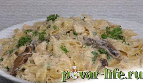 Паста с курицей и грибами в сливочном соусе пошаговый рецепт. Паста с курицей и грибами в сливочном соусе