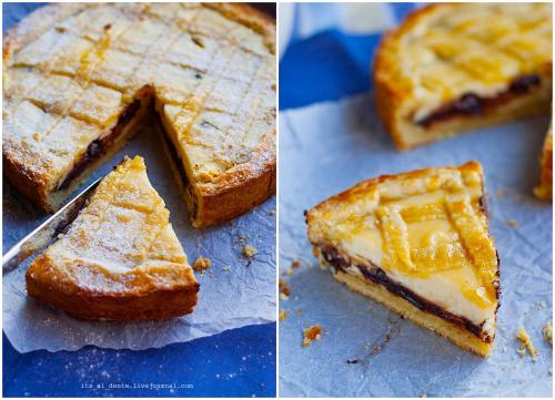 Пирог папы римского с рикоттой и вишней. Crostata di ricotta e cioccolato (кростата с сыром рикотта и шоколадом)