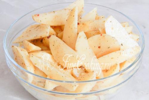 Картошка дольками в духовке. Рецепт 1, пошаговый: картофельные дольки в духовке