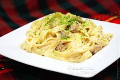 Макароны с индейкой и грибами в сливочном соусе. Индейка в сливочном соусе с сыром в духовке 24