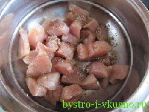 Тыква с рисом и курицей