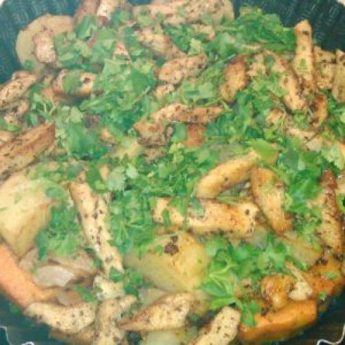 Тыква с курицей и картошкой в духовке. Курица с тыквой в духовке