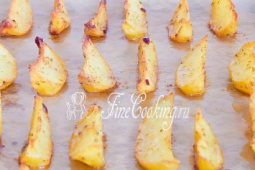 Картошка дольками в духовке. Рецепт 1, пошаговый: картофельные дольки в духовке