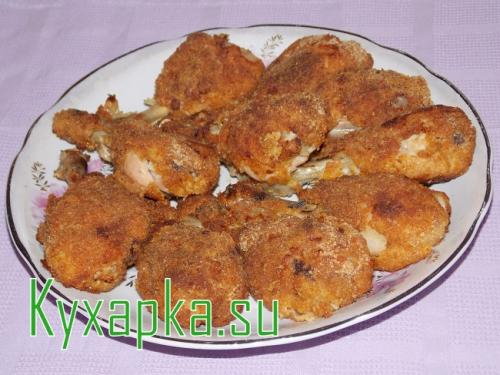 Куриные ножки в панировке. Куриная голень в панировке
