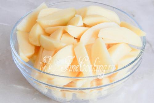 Картошка дольками в духовке. Рецепт 1, пошаговый: картофельные дольки в духовке