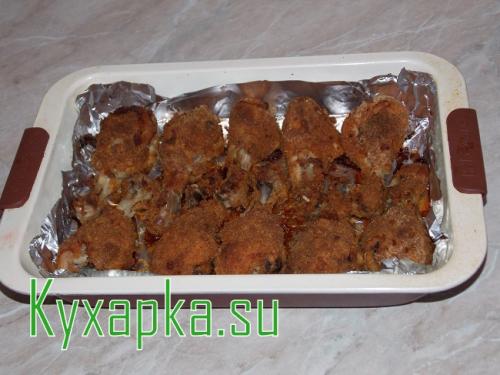 Куриные ножки в панировке. Куриная голень в панировке