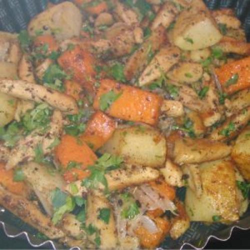 Тыква с курицей и картошкой в духовке. Курица с тыквой в духовке