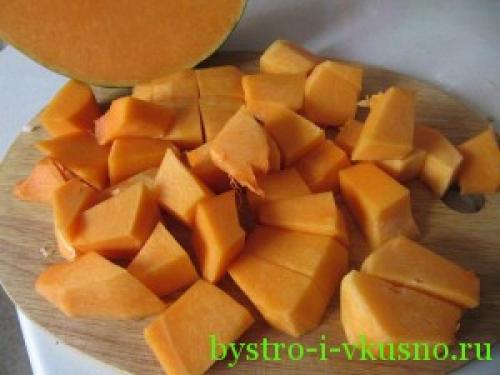 Тыква с рисом и курицей