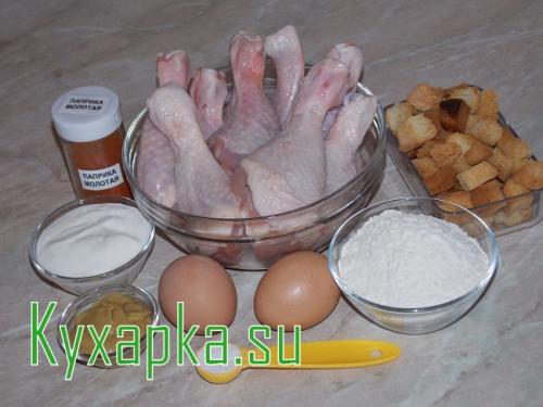 Куриные ножки в панировке. Куриная голень в панировке
