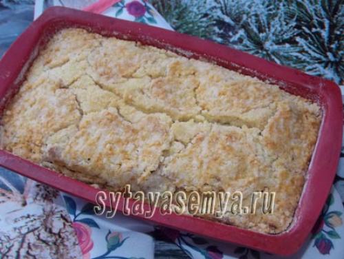 Насыпной пирог с творогом и яблоками. Насыпной яблочно-творожный пирог
